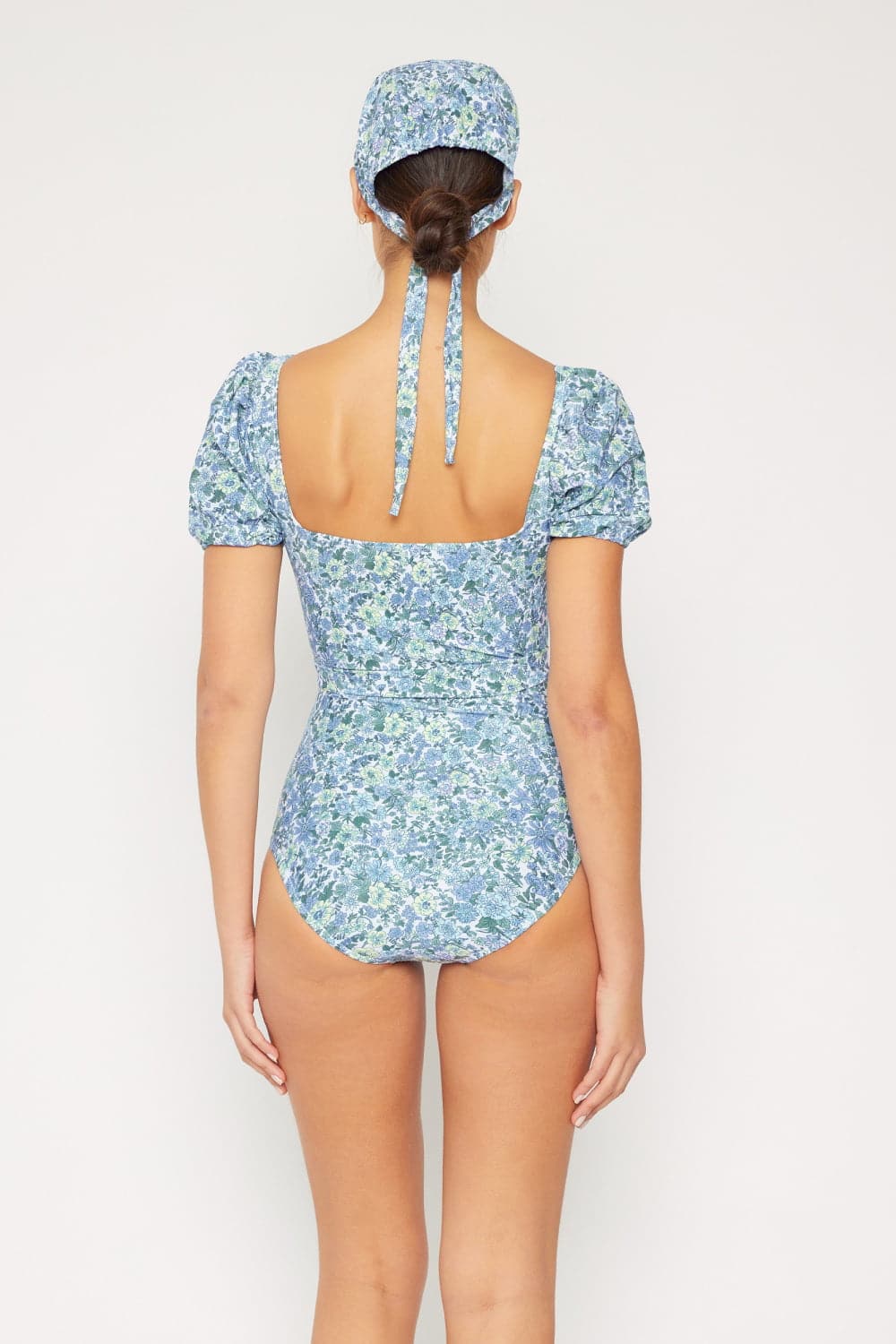 Marina West Swim Salty Air Puff Sleeve One-Piece in Blue.