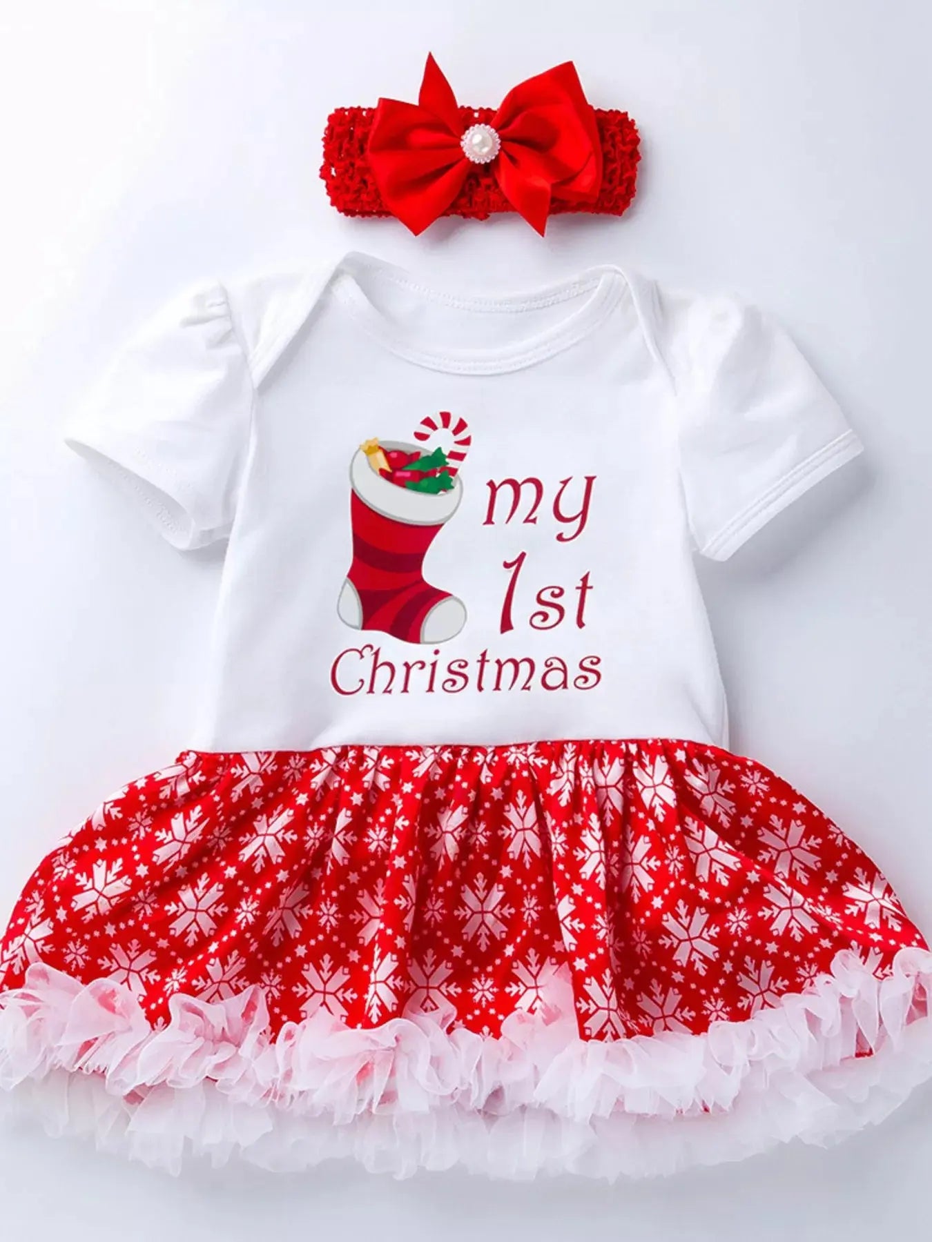 Children's Christmas One Piece Dress with Headband Simply Love