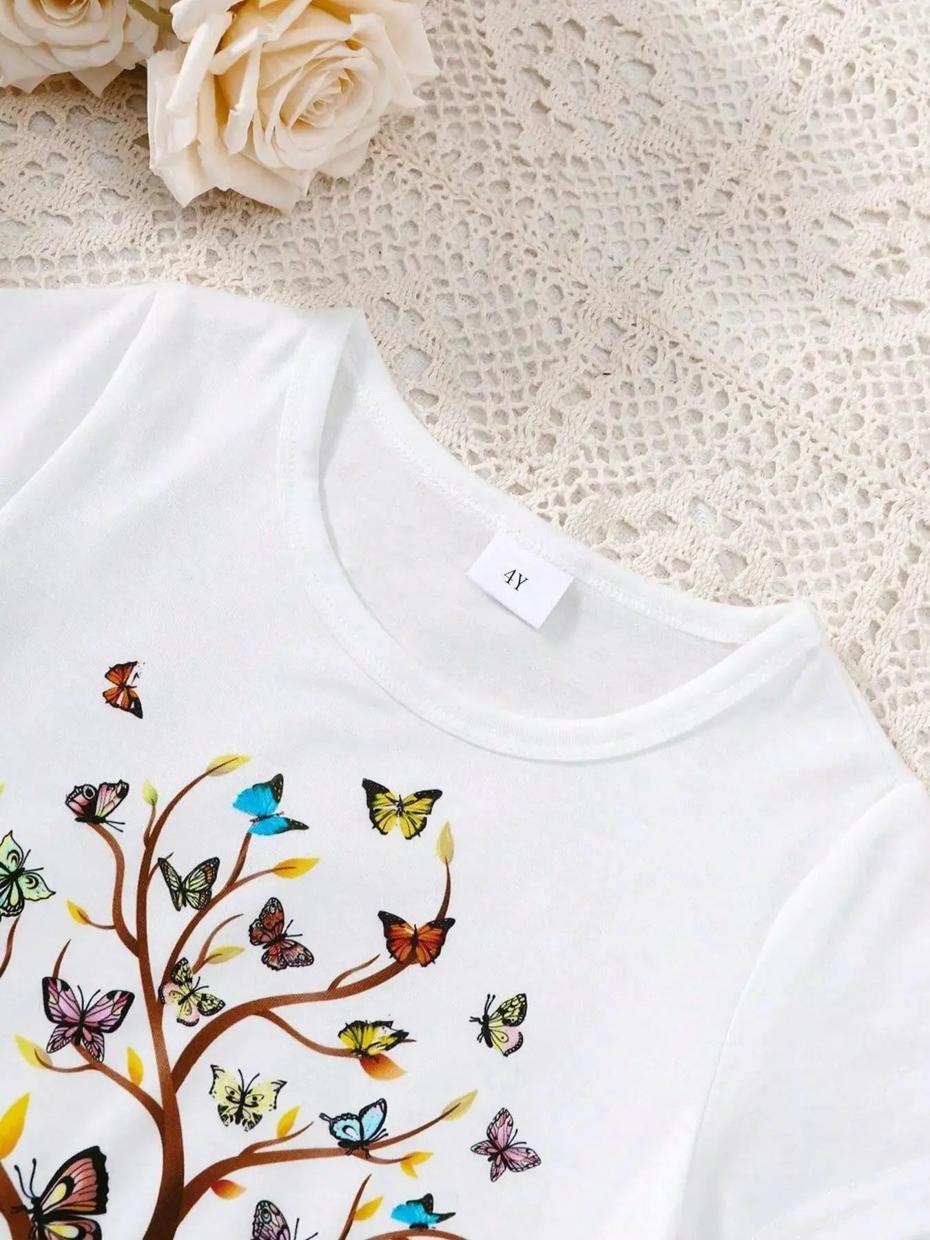 Children's Butterfly Tree Graphic Casual T-Shirt Simply Love