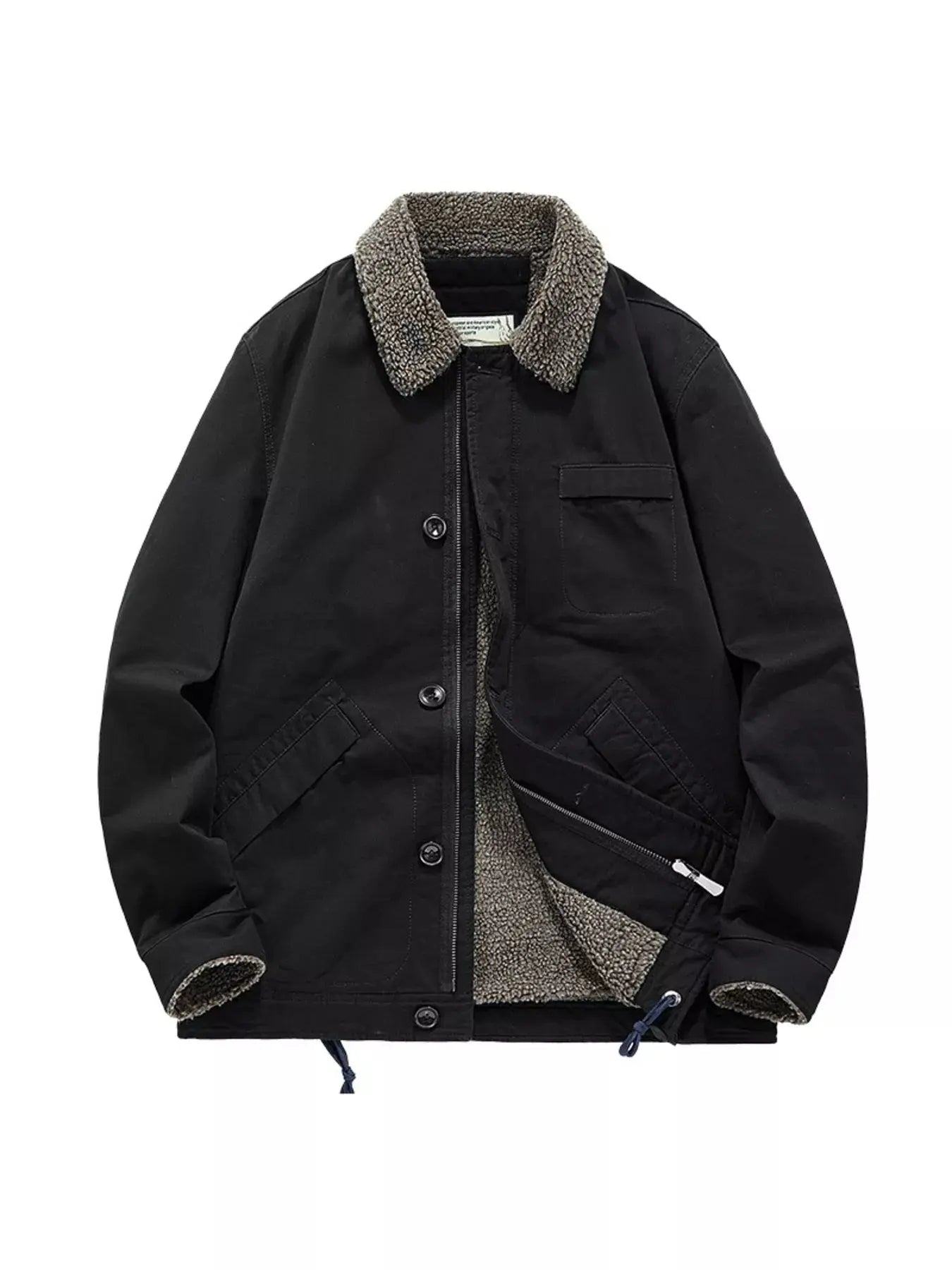 Men's Plus Size Sherpa Collar Button Up Jacket With Pockets Simply Love