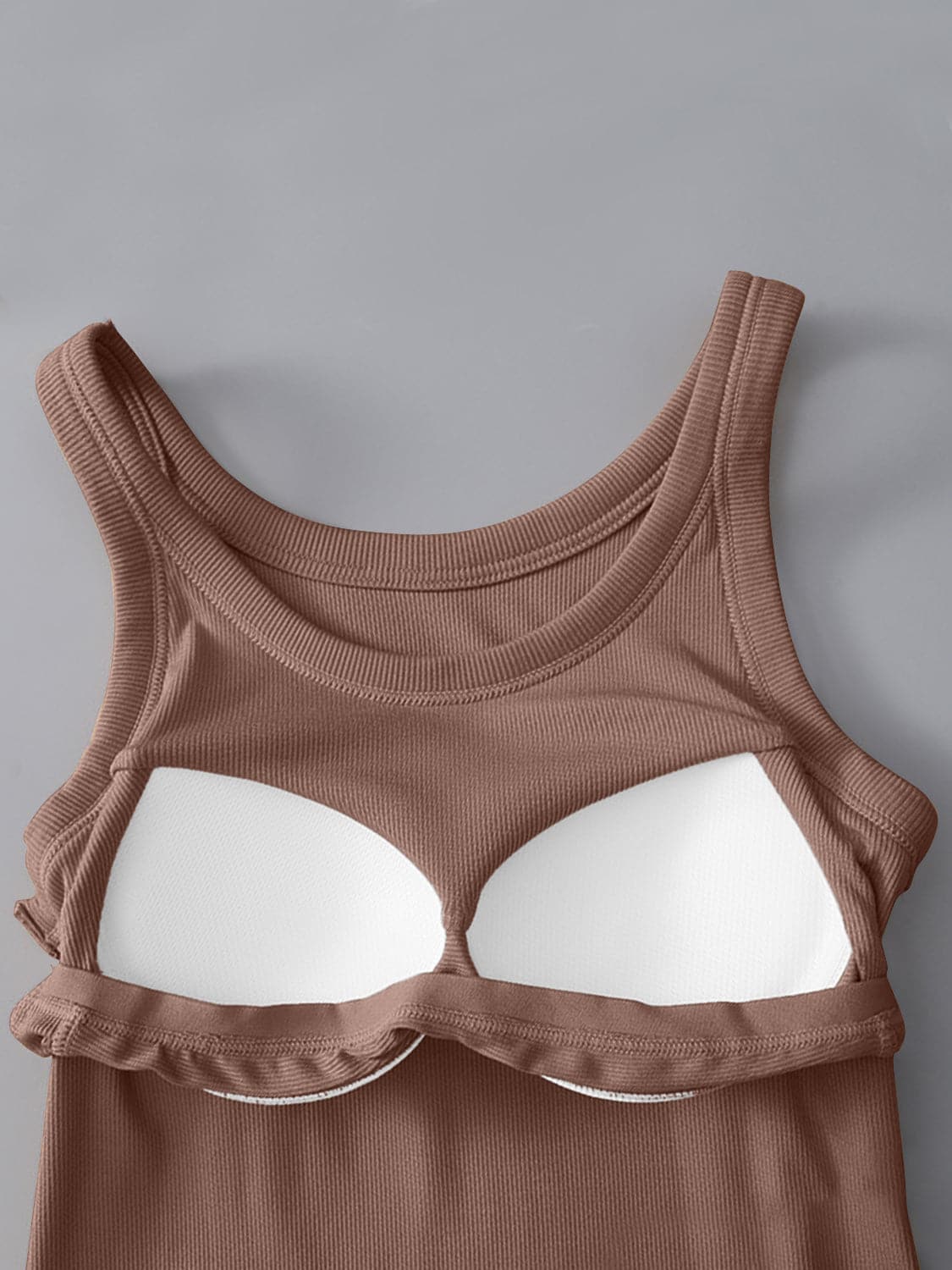 Round Neck Tank with Bra.