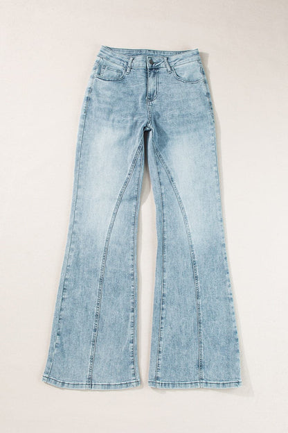 High Waist Bootcut Jeans with Pockets.