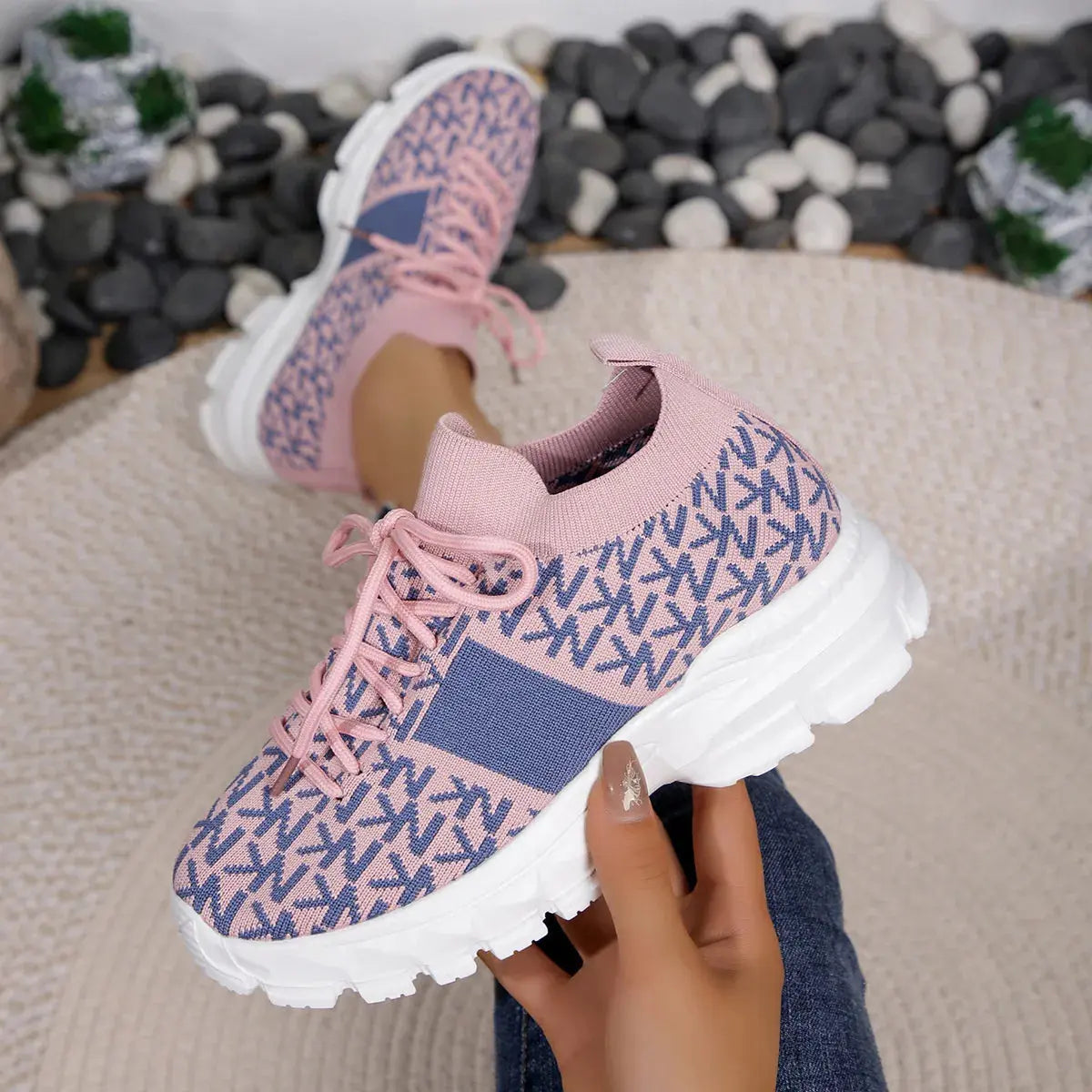 Round Toe Lace Up Sneakers Simply Love