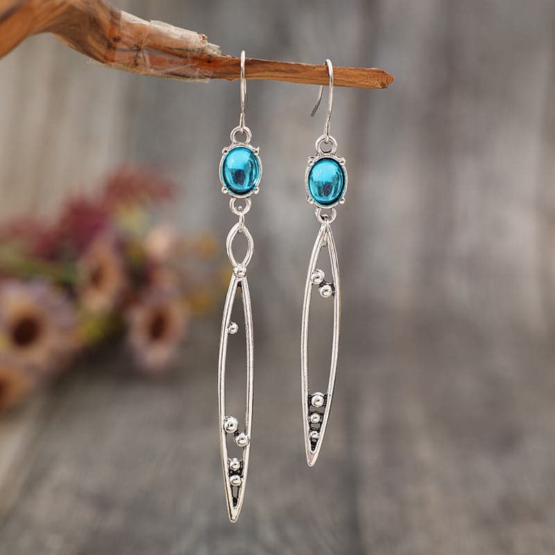 Alloy Rhinestone Asymmetric Earrings.