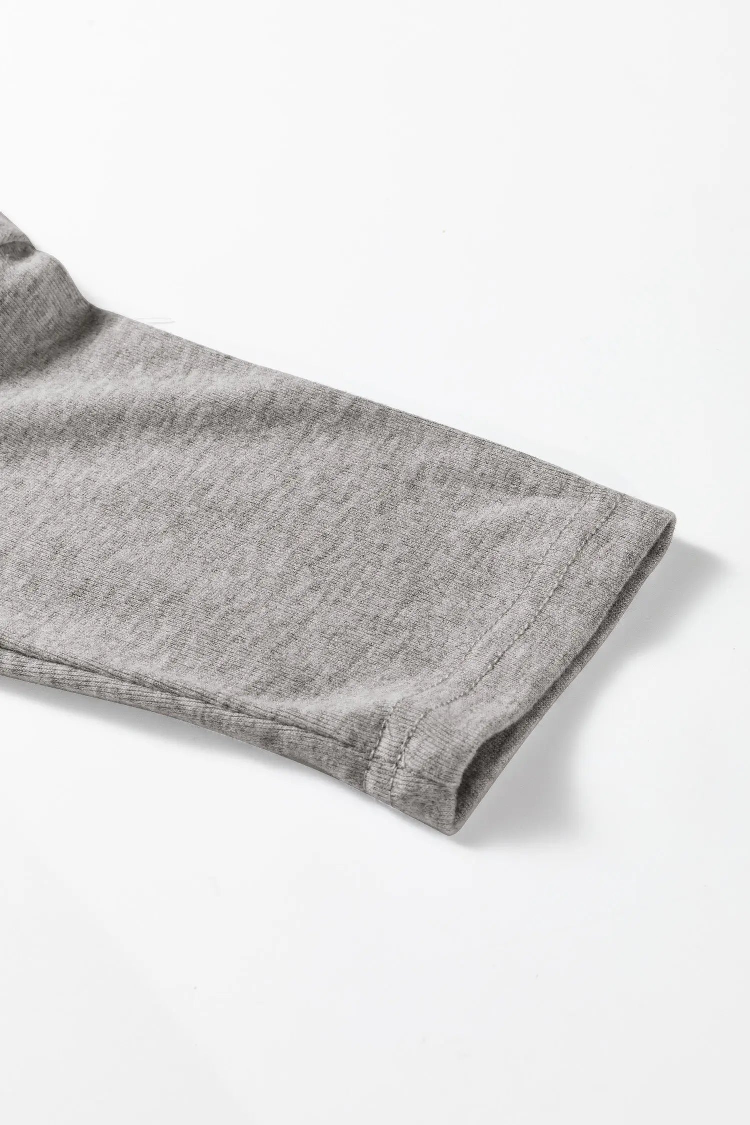 Light Grey Solid Color Extended Cuffs Long Sleeve Top Dear-Lover Dropshipping