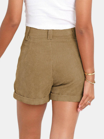 Full Size High Waist Shorts with Pockets.