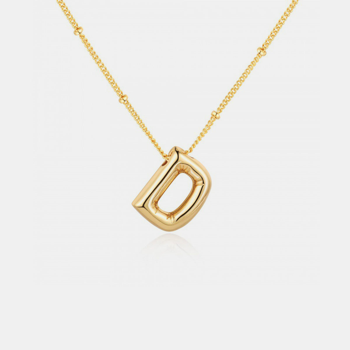 Golden Glow Bubble Initial Necklace – Make Your Statement Shine!
