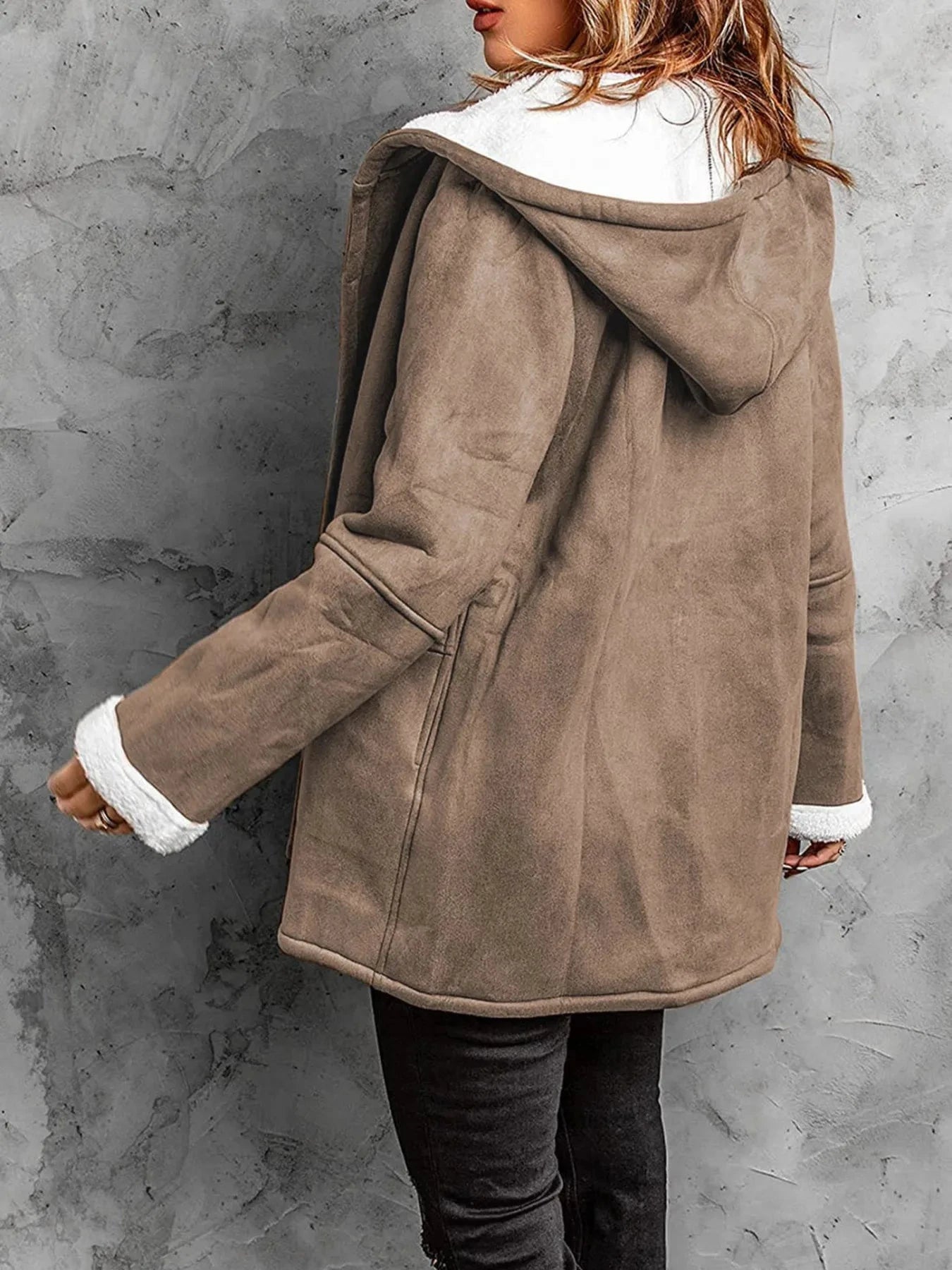 Full Size Cozy Sherpa Lined Toggle Coat with Hood Plus Size Coco’s Tee Boutique