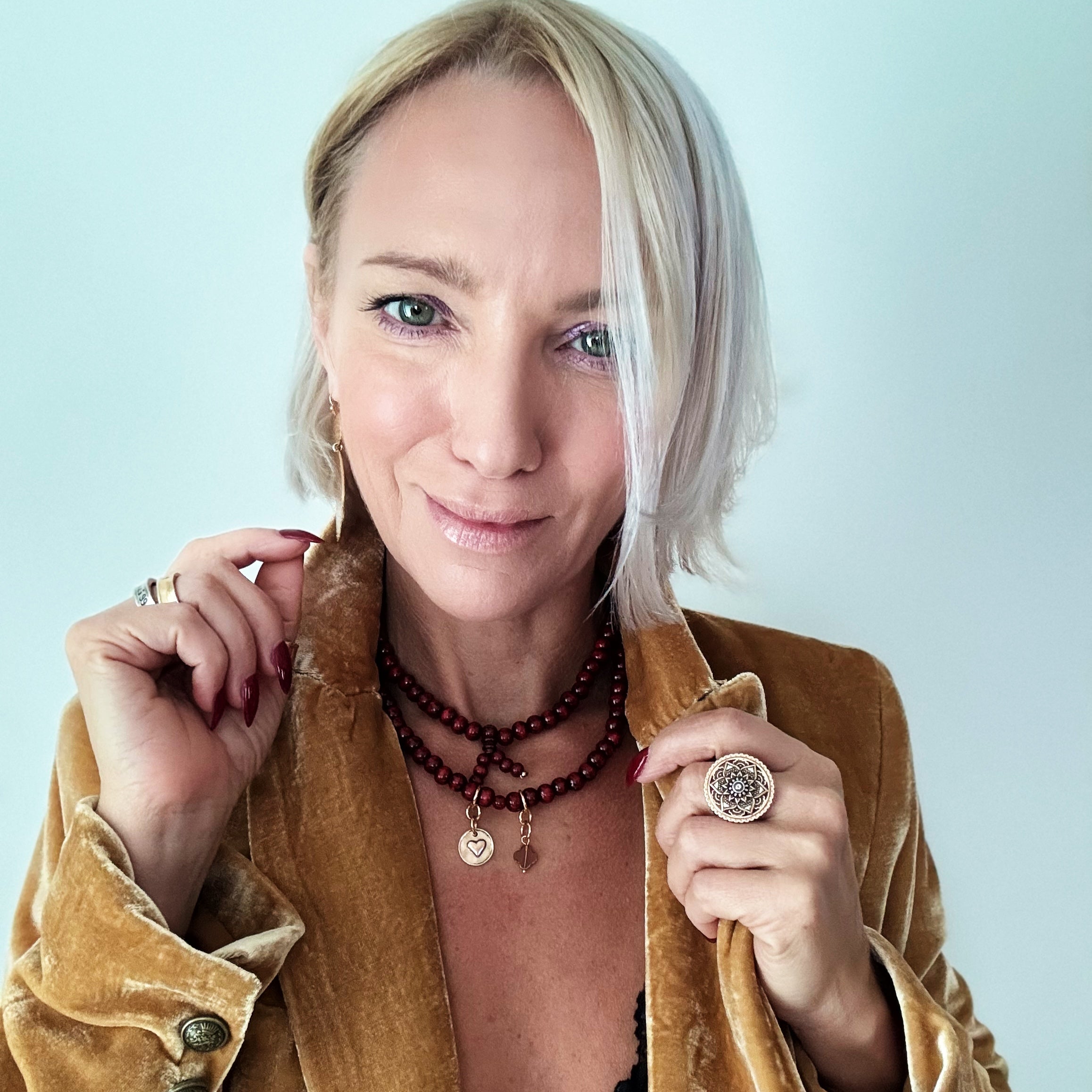 I Am Safe Heart Wood Boho Wrap Bracelet/Necklace Katia Designs