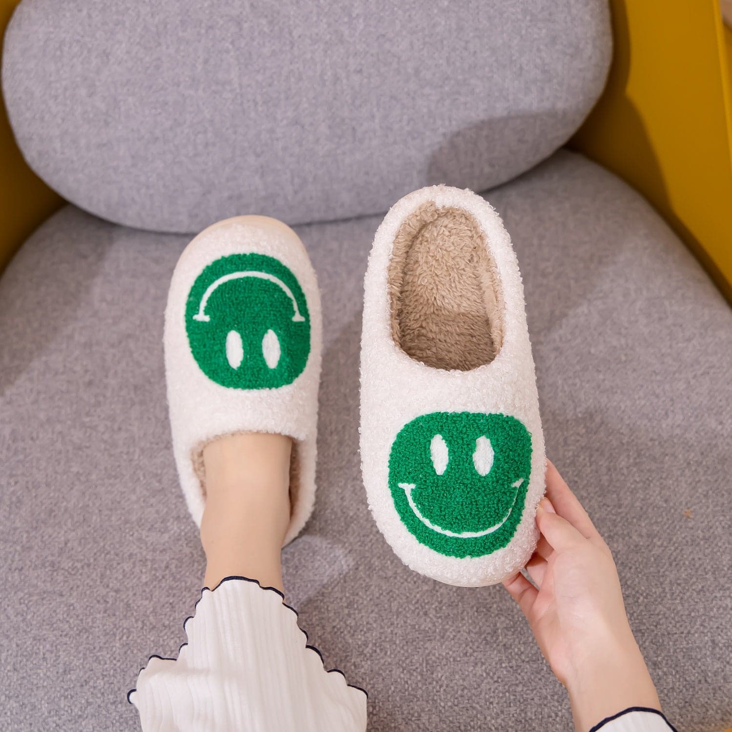 Melody Smiley Face Slippers.