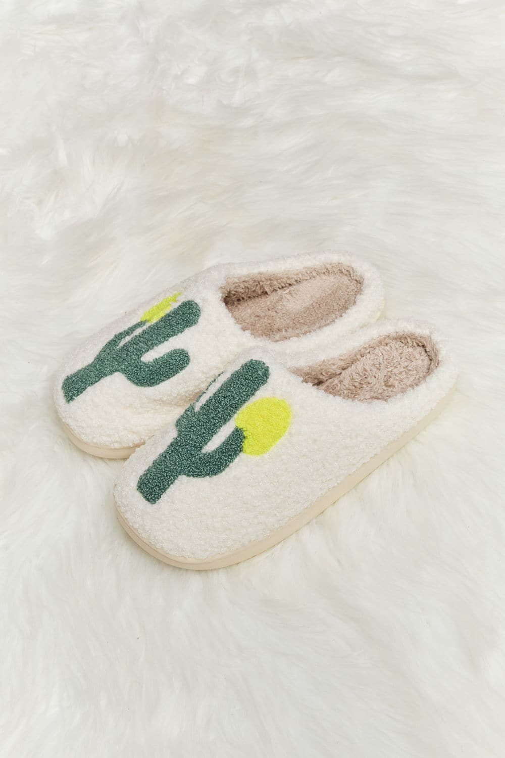 Melody Cactus Plush Slide Slippers.