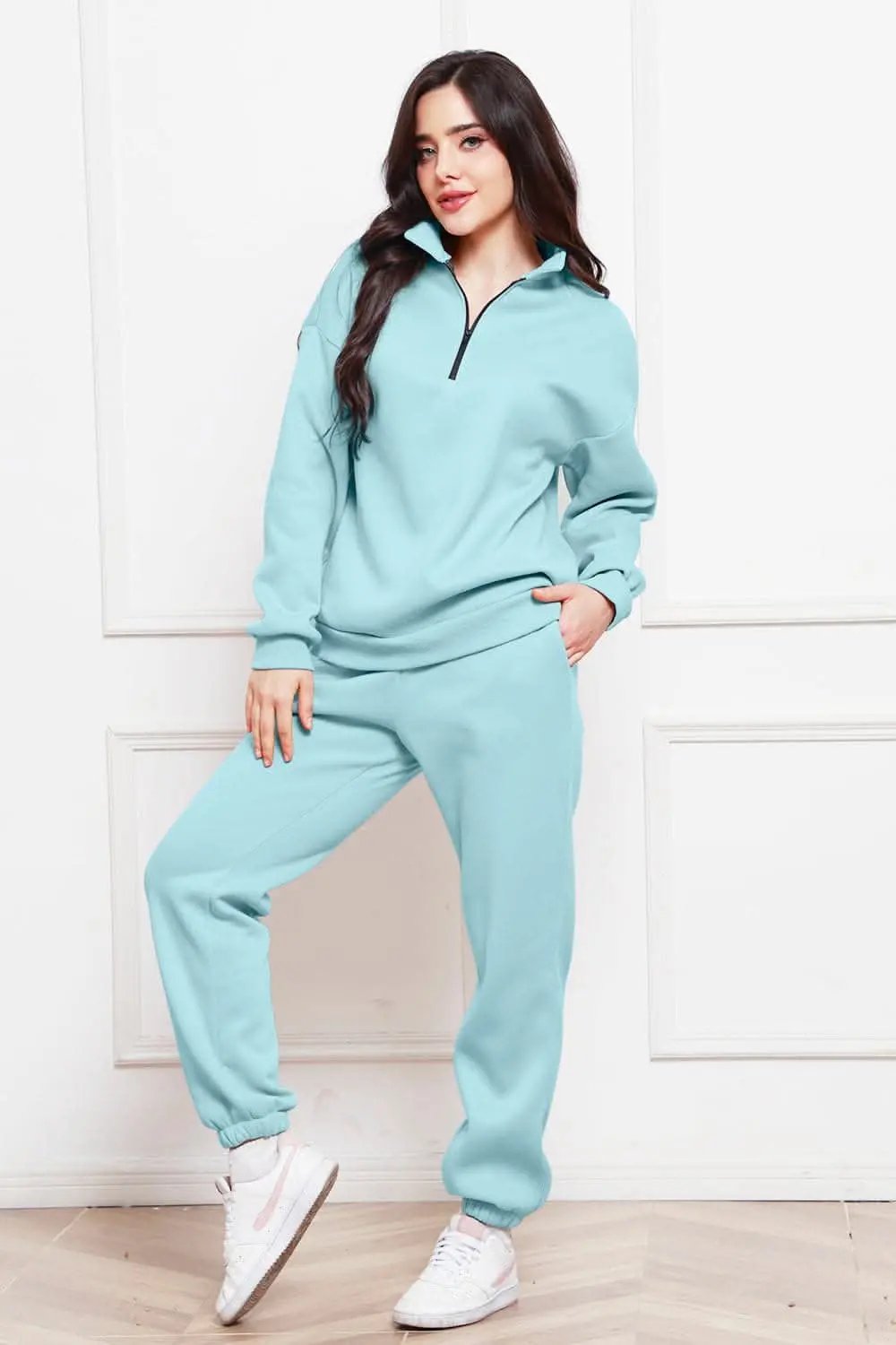 Cozy half zip sweatshirt & jogger set - Love Salve 