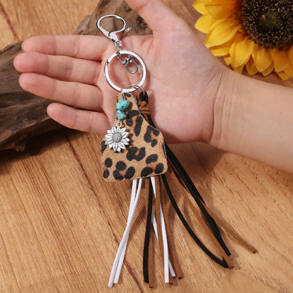 Turquoise Fringe Detail Key Chain.