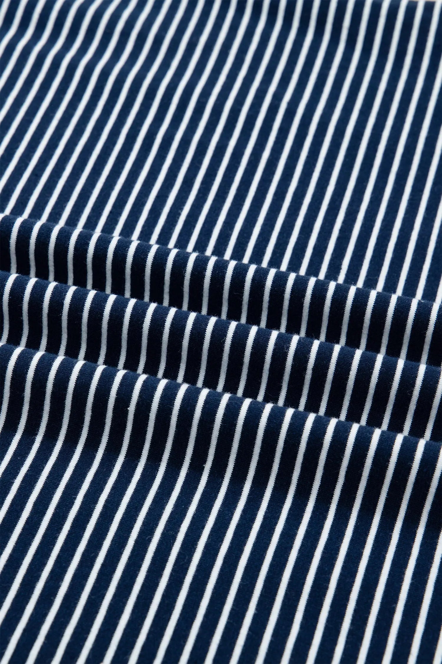 Blue Stripe Drop Shoulder Long Sleeve Tee And Buttoned Shorts Lounge Set 2pcs Dear-Lover Dropshipping