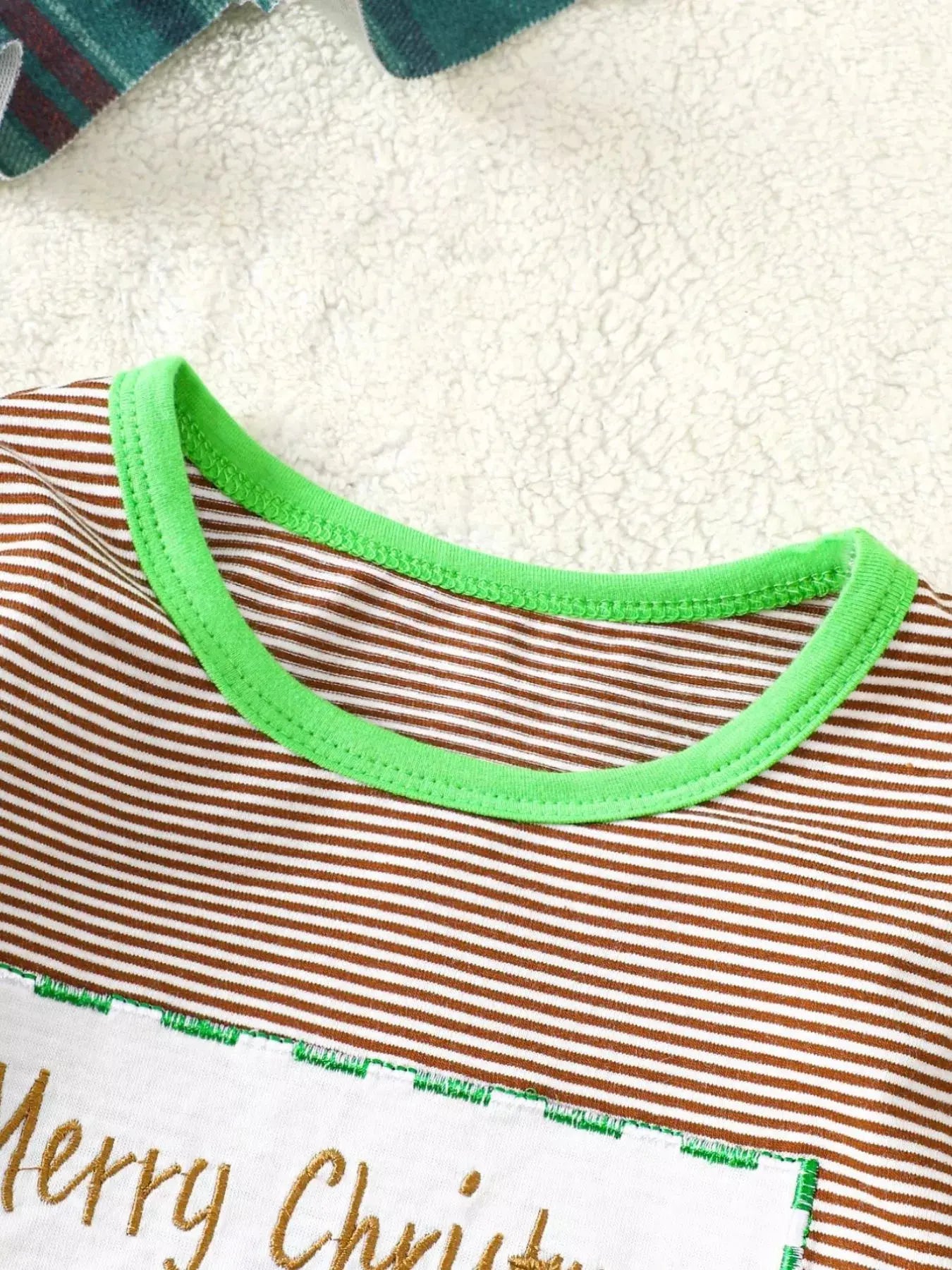 Children's Christmas-Themed Striped Snapped Legs Jumpsuit Simply Love