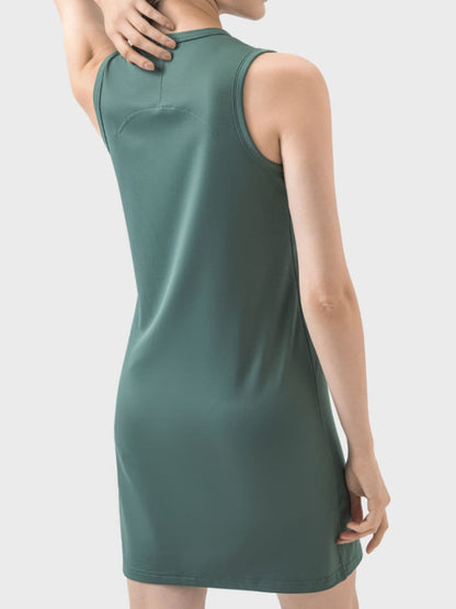 Round Neck Sleeveless Active Dress.