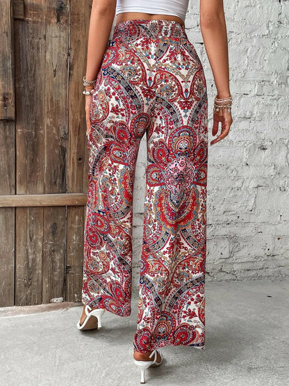 Printed Wide Leg Pants.