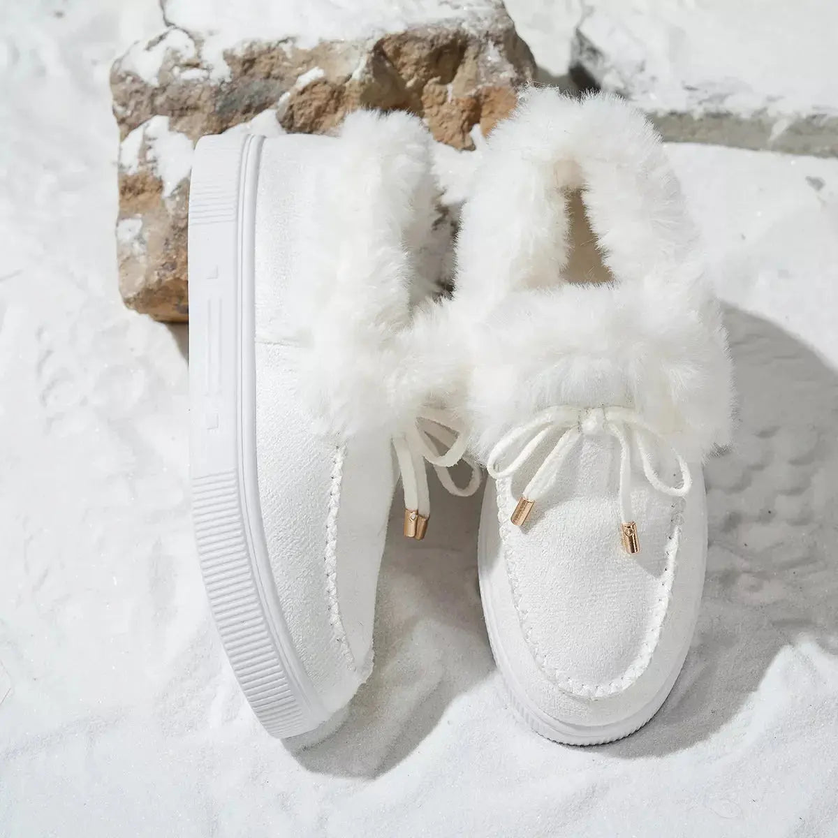 Fuzzy Round Toe Slip-Ons Simply Love