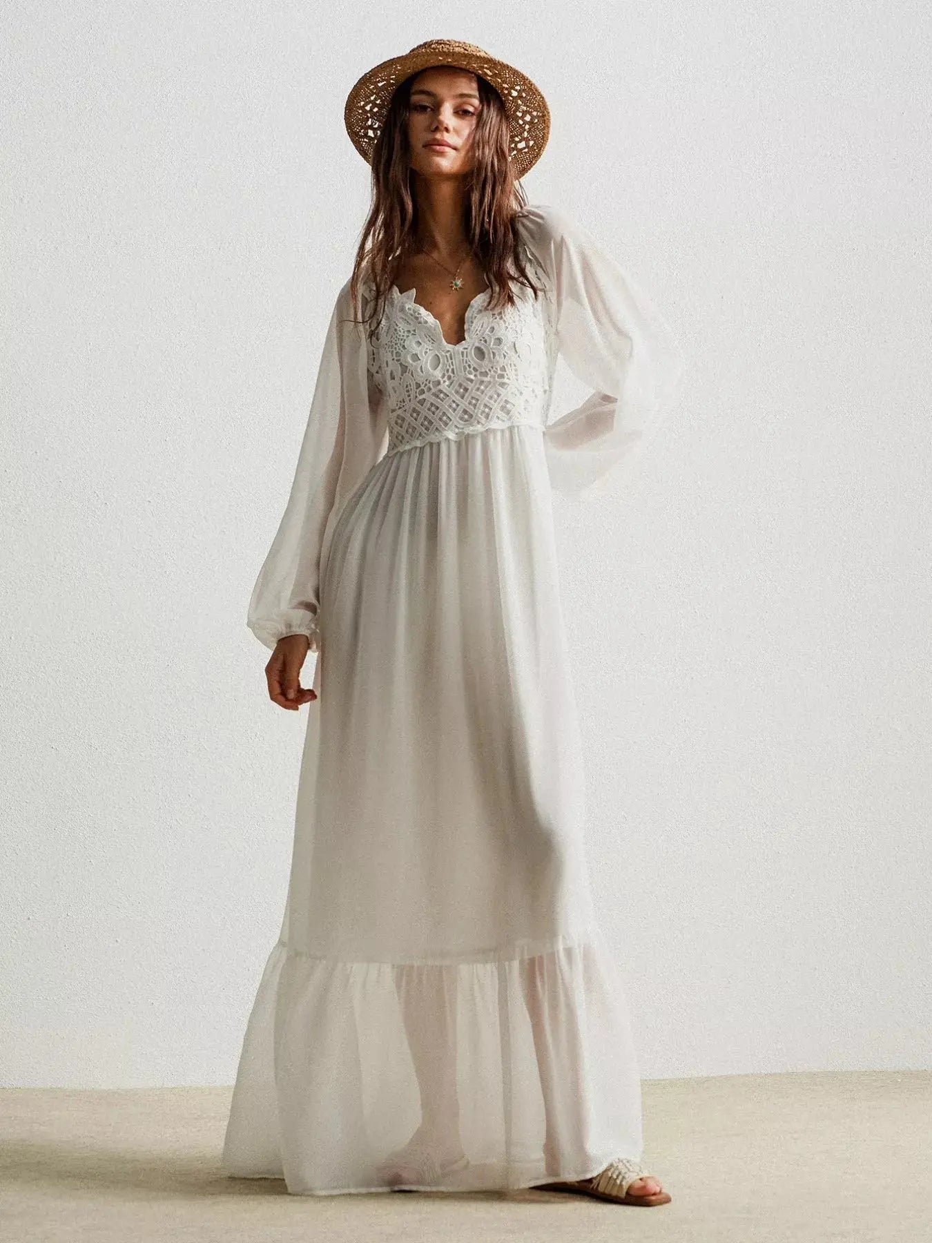 Boho Chic Crochet Lace Maxi Dress Simply Love