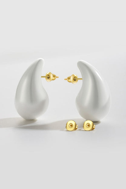 Elegant water drop brass earrings for a minimalist touch