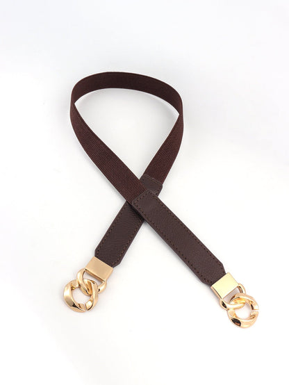 Zinc Alloy Buckle Elastic PU Belt.