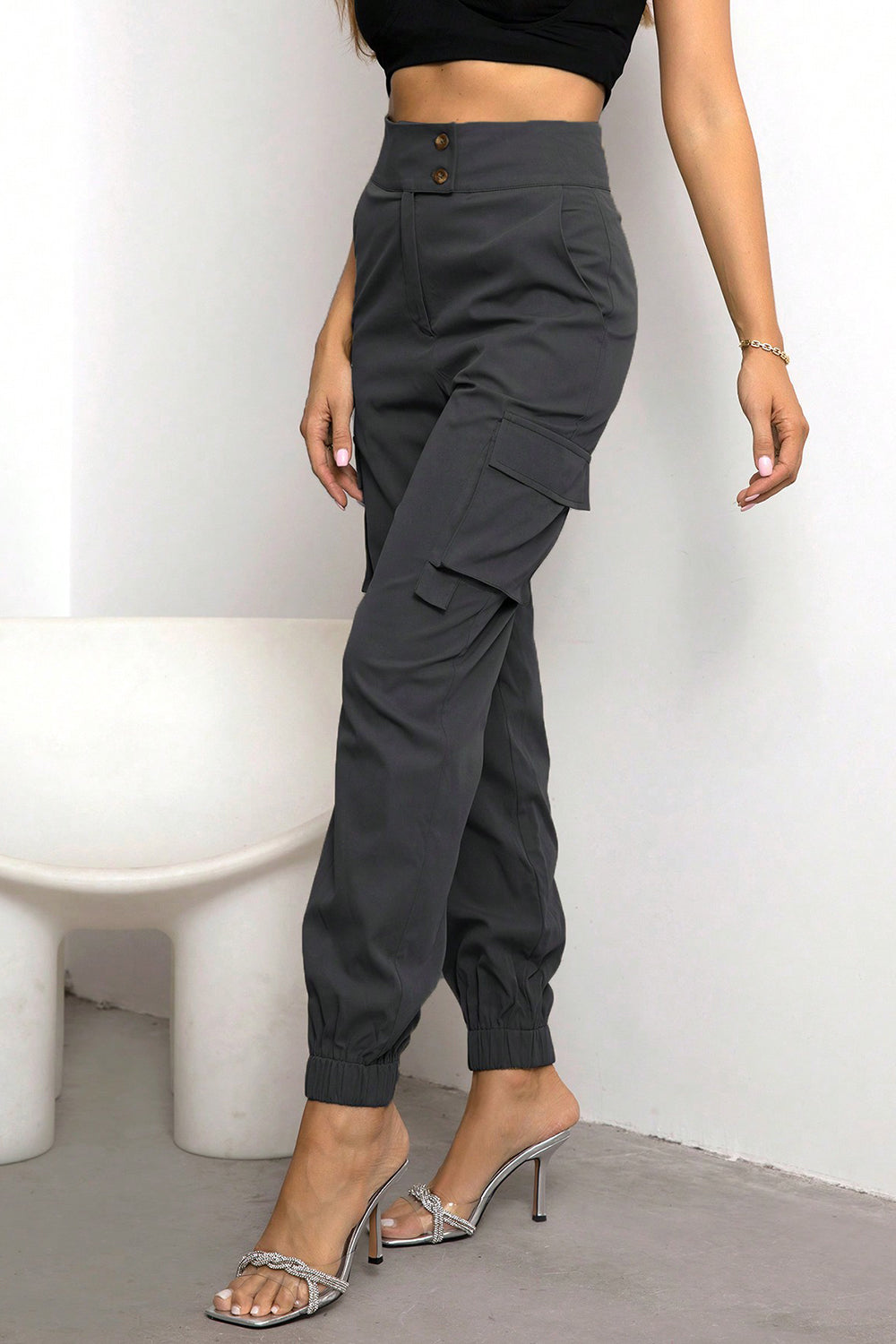 Street Sleek High Waist Cargo Joggers Coco’s Tee Boutique