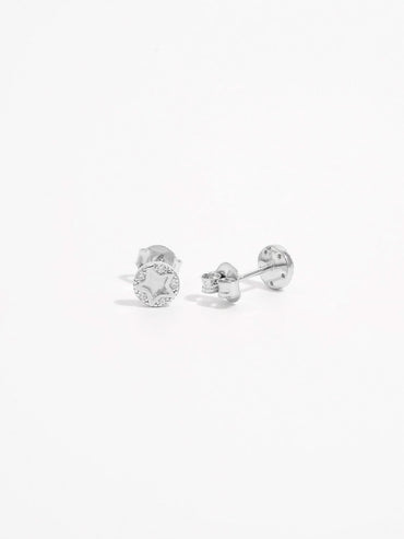 925 Sterling Silver Zircon Star Stud Earrings