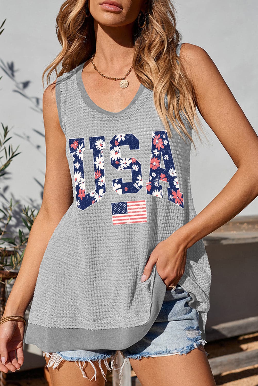 USA Scoop Neck Tank.