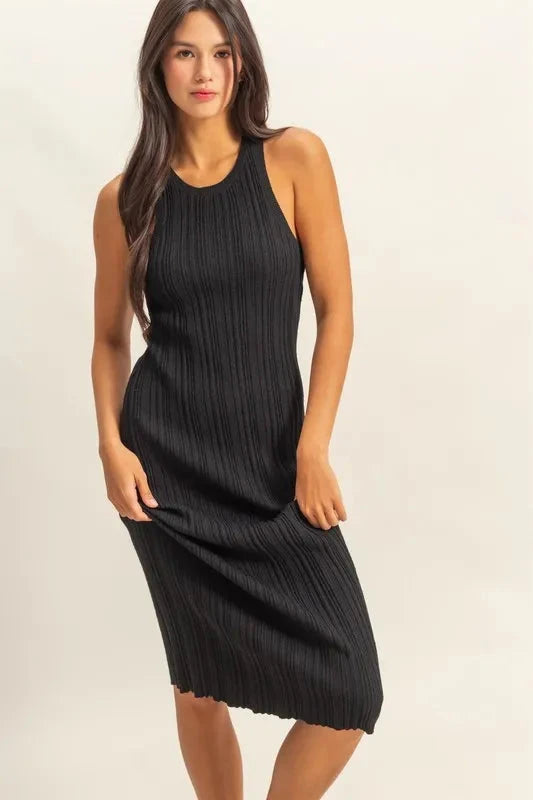 HYFVE Round Neck Bodycon Ribbed Knit Dress Coco’s Tee Boutique