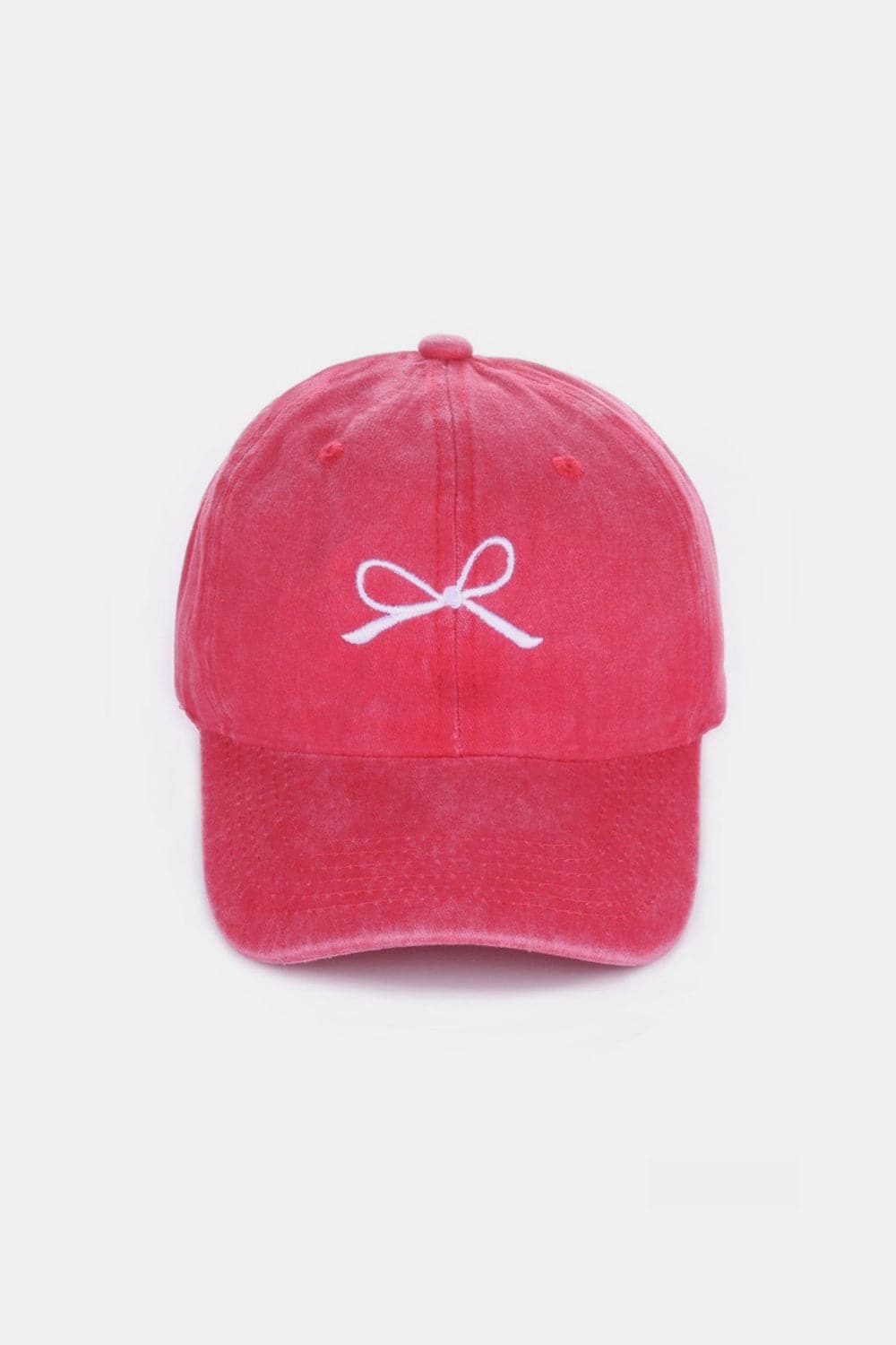 Zenana Bow Embroidered Washed Cotton Caps.