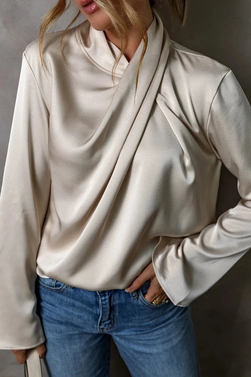 Sheer cutout long sleeve top