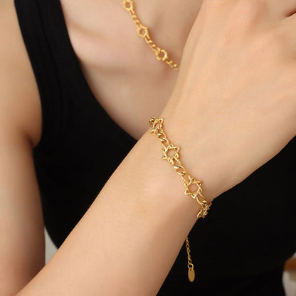 18K Gold-Plated Titanium Steel Bracelet.