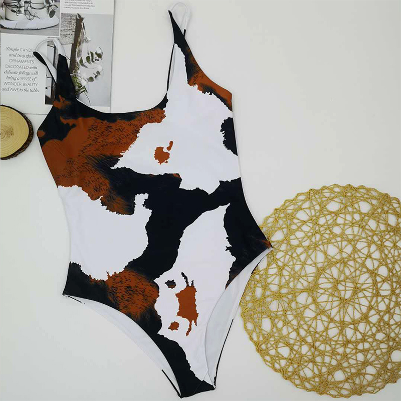 Summer Vintage print swimsuit Sexy high cut bodysuit one piece suits Swimwear women Monokini Beach wear Bella Mia