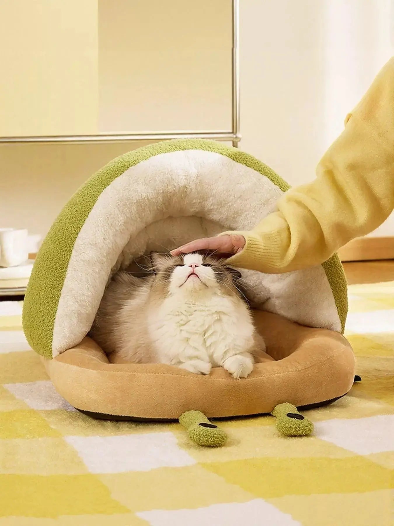 Cozy Caterpillar Shape Pet Nest with Plush Interior Simply Love