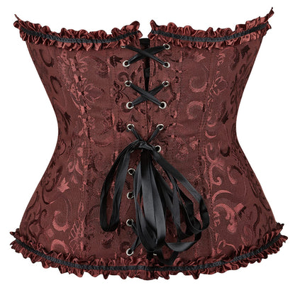 Zhitunemi Black Corset Top for Women Pirate Corsets Shapewear Steampunk Corset Overbust