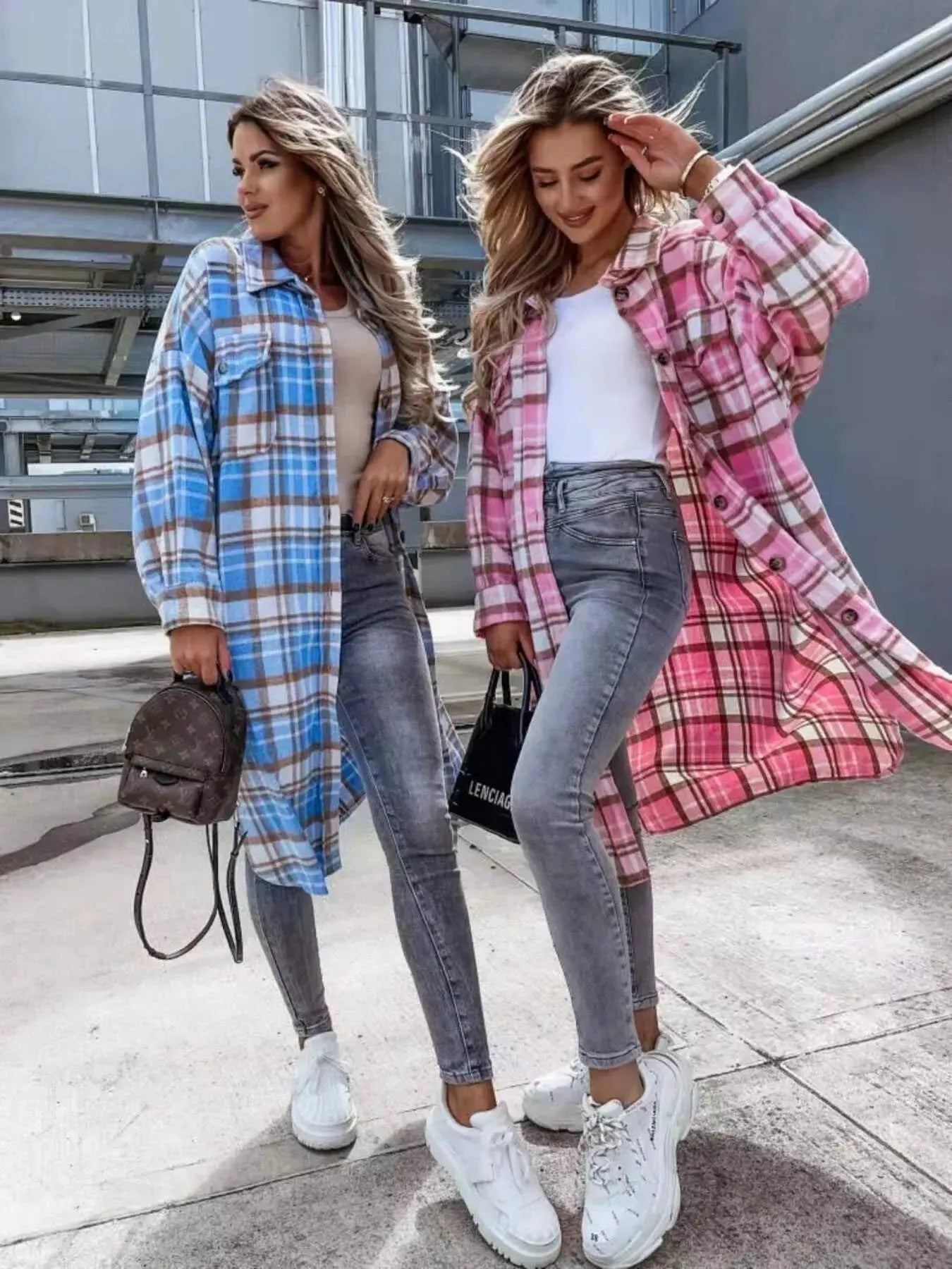Plaid Button Up Longline Shacket Simply Love