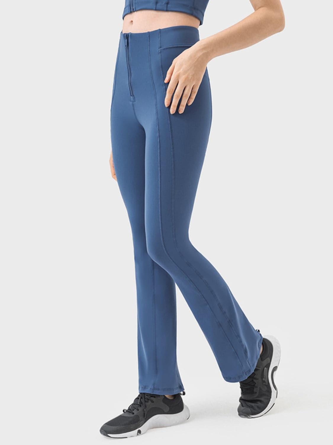 Zipper Detail High Waist Active Pants.