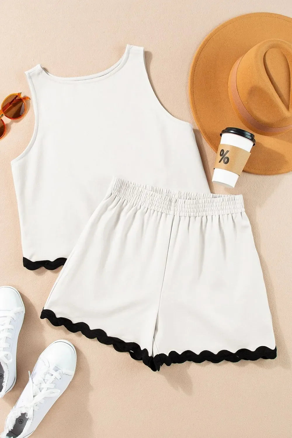 Simply Love: Ricrac Trim Tank & Shorts Set
