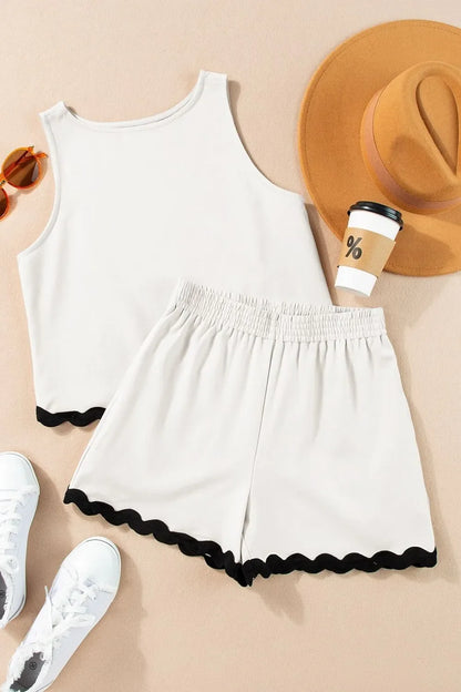 Simply Love: Ricrac Trim Tank & Shorts Set