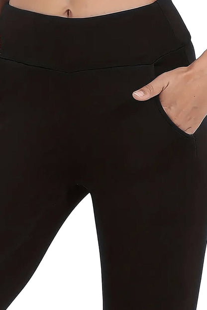 High Waist Wide Waistband Fleece Leggings.