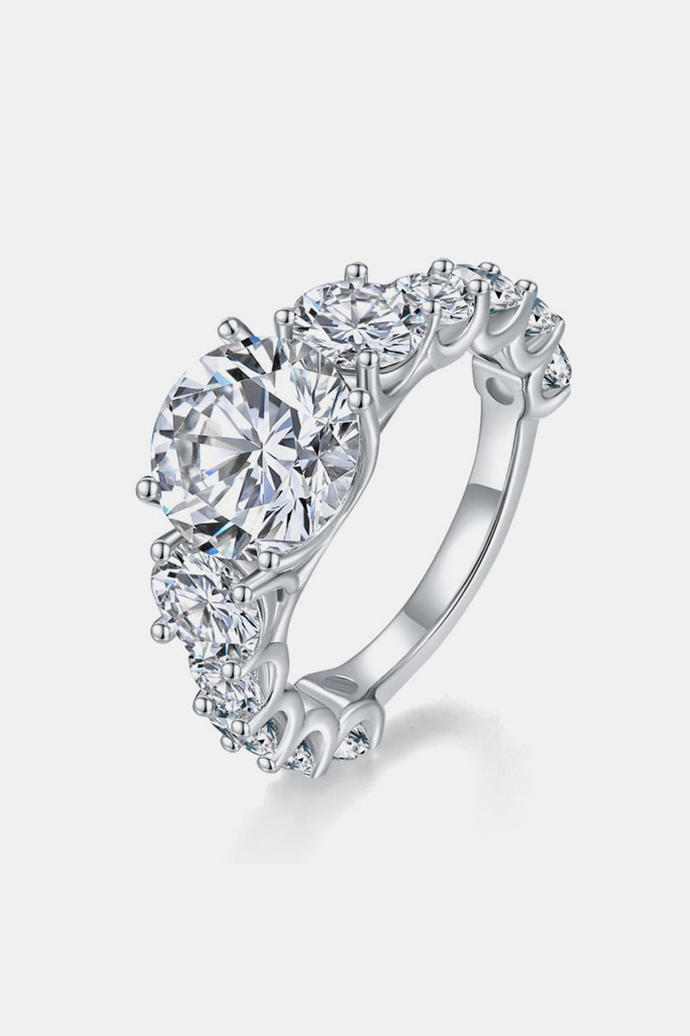 8 Carat Moissanite 925 Sterling Silver Ring.