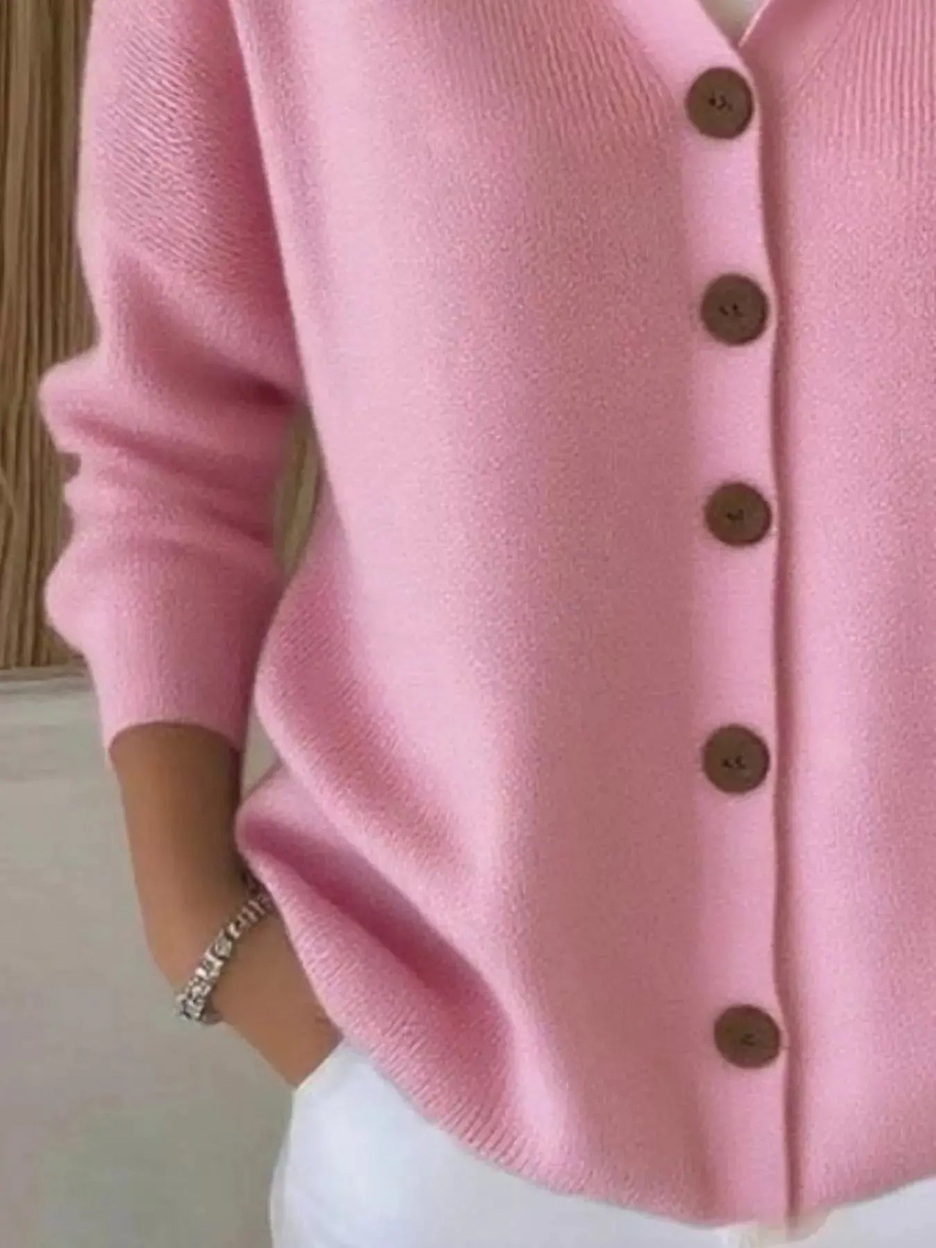 Full Size Hooded Button-Down Knit Cardigan Plus Size Simply Love