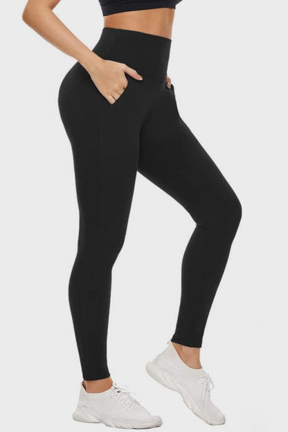 Full Size Pocketed High Waist Active Leggings.