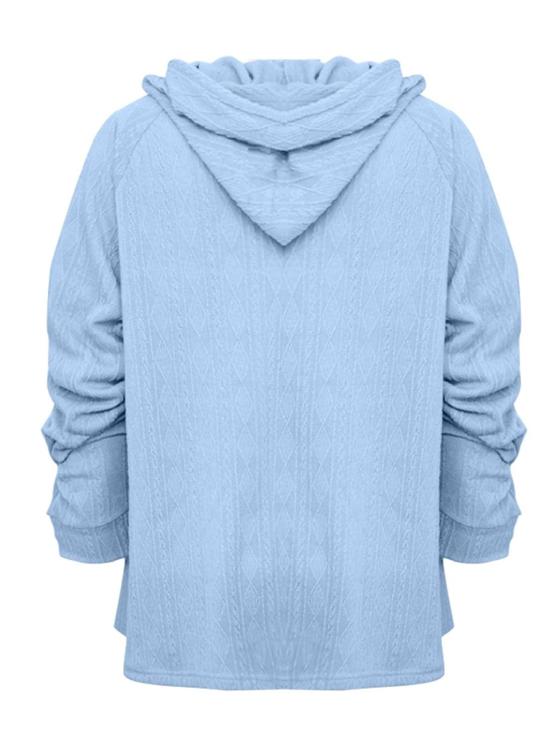 Cozy pocketed sheer hoodie with drawstring and long sleeves