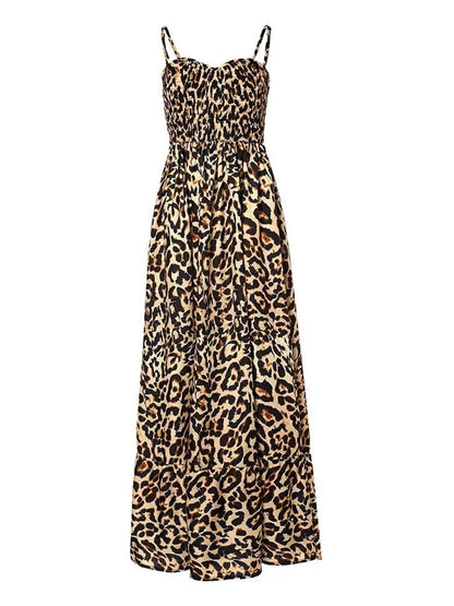 Leopard-print cami dress with sweetheart neckline