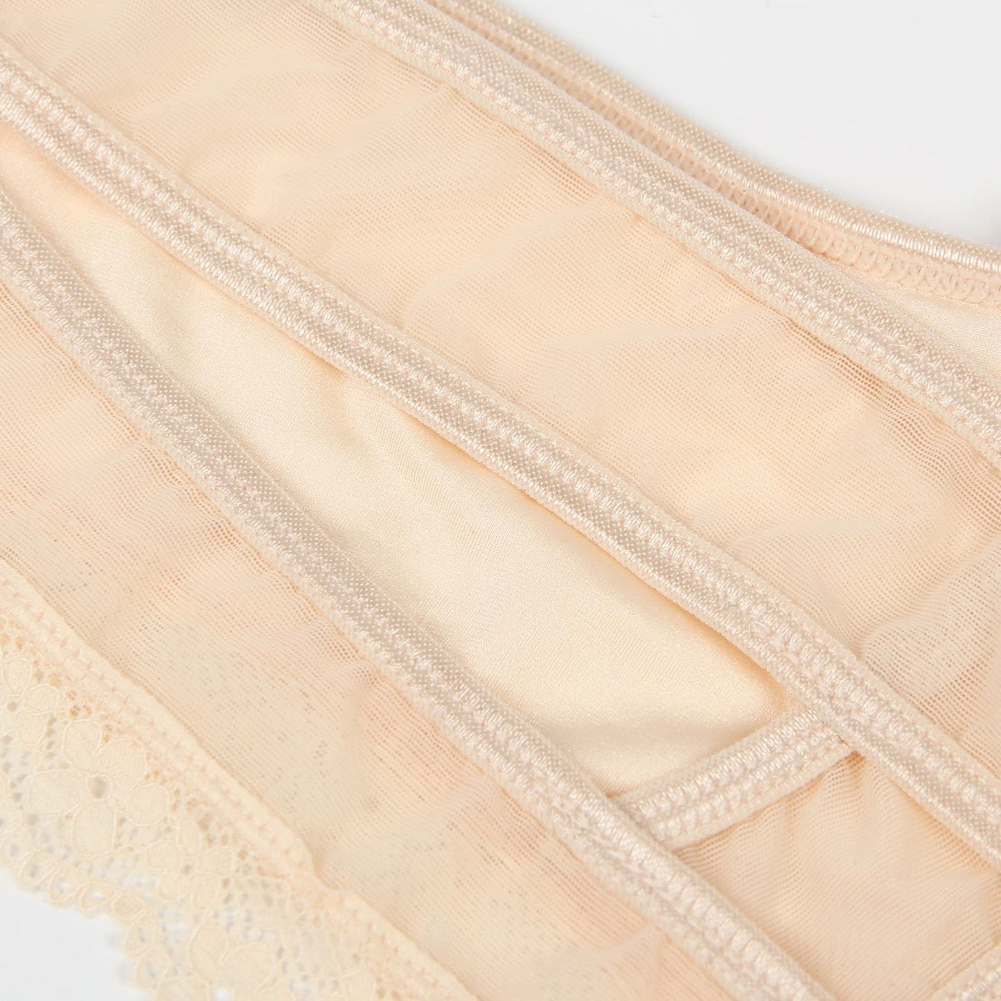 Charming lace women's low-rise underwear with comfortable fit in tan