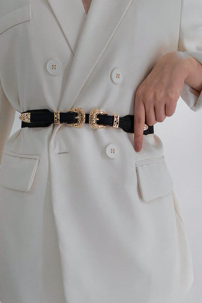 Double Buckle Elastic Belt.