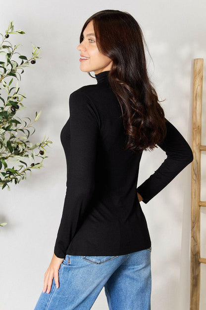 BOMBOM Turtleneck Long Sleeve Blouse.