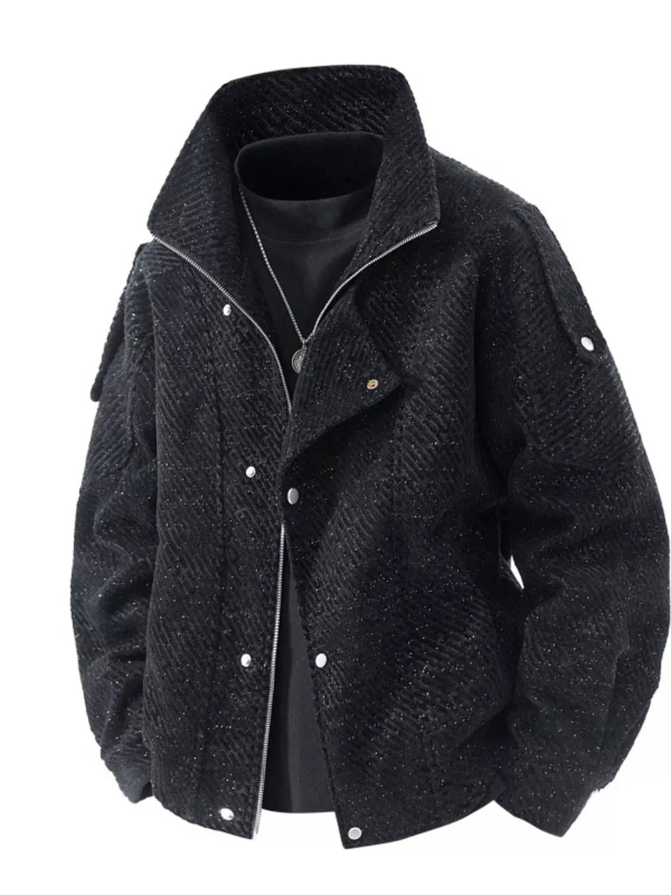 Men's Plus Size Snap Down Long Sleeve Jacket Simply Love