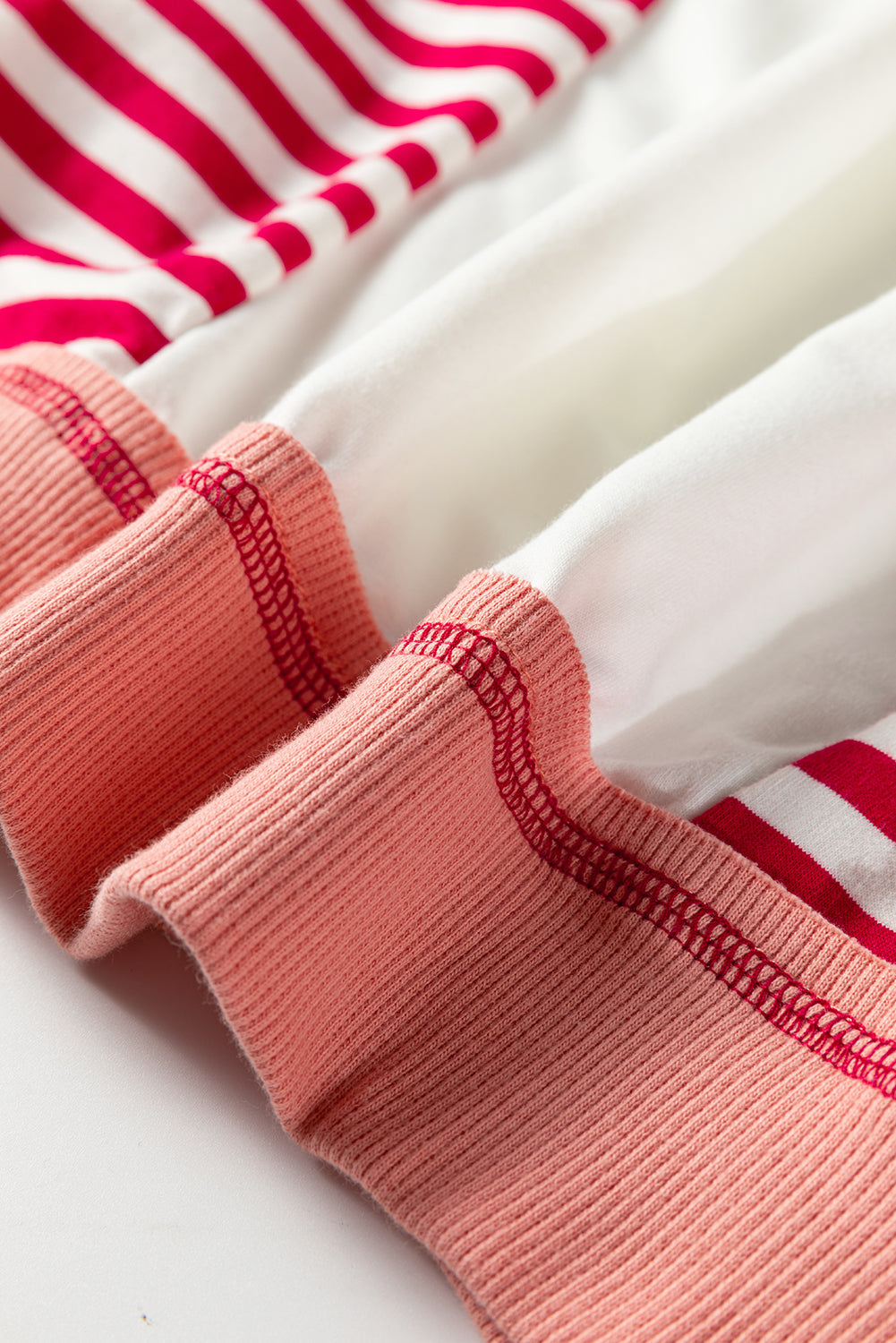 Red Stripe Patchwork Color Block Plus Size Sweatshirt Dear-Lover Dropshipping